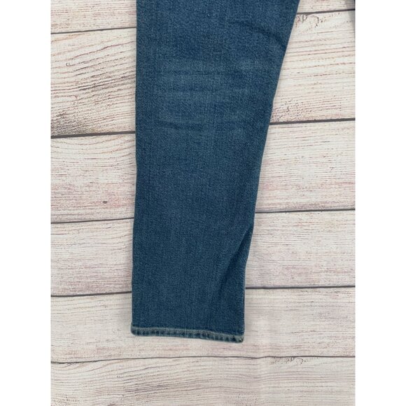 Free People Baby Bootcut Triangle Patch Jeans Women's Size 27 Blue Medium Wash - Picture 6 of 12